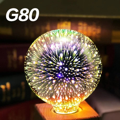 E27 LED Light Bulb 220V A60 ST64 G80 G95 G125 Novelty Indoor Holiday Christmas Decor Lighting 3D Decoration Firework Bulb Lamps