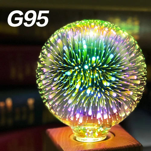 E27 LED Light Bulb 220V A60 ST64 G80 G95 G125 Novelty Indoor Holiday Christmas Decor Lighting 3D Decoration Firework Bulb Lamps