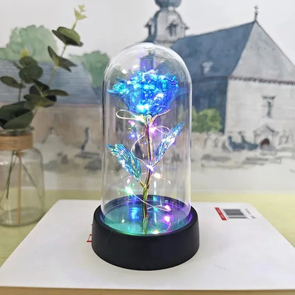 Artificial Rose Flowers Valentines Day Gift for Girlfriend Eternal Rose LED Light Foil Flower Wedding Decor Christmas Gifts